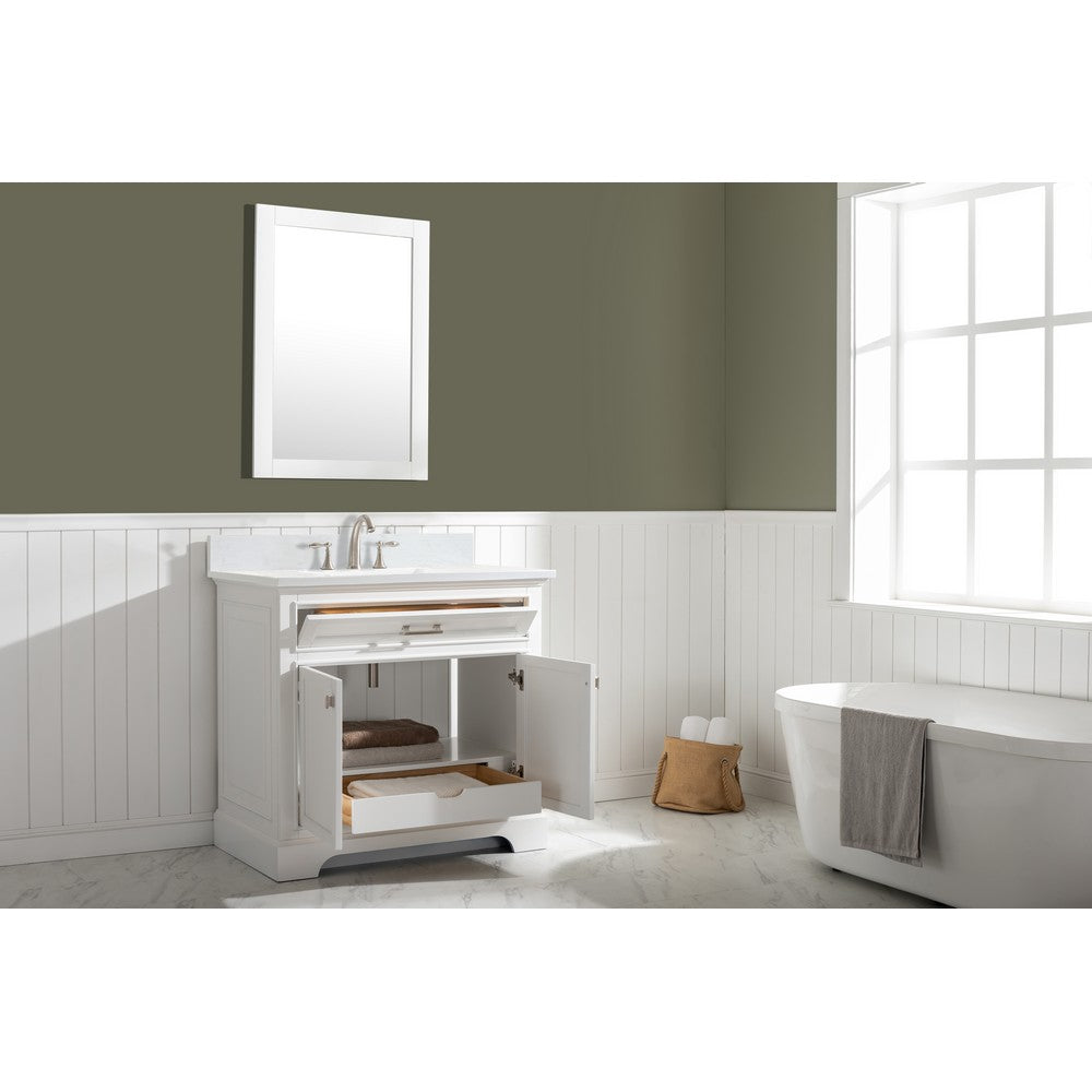 Design Element ML-36-WT Milano 36 Inch Single Vanity