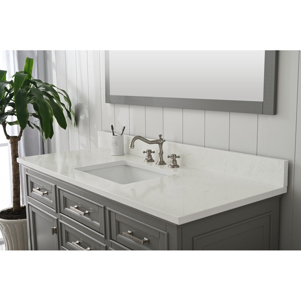 Design Element ML-54-GY Milano 54 Inch Bath Vanity in Gray with White Quartz Top