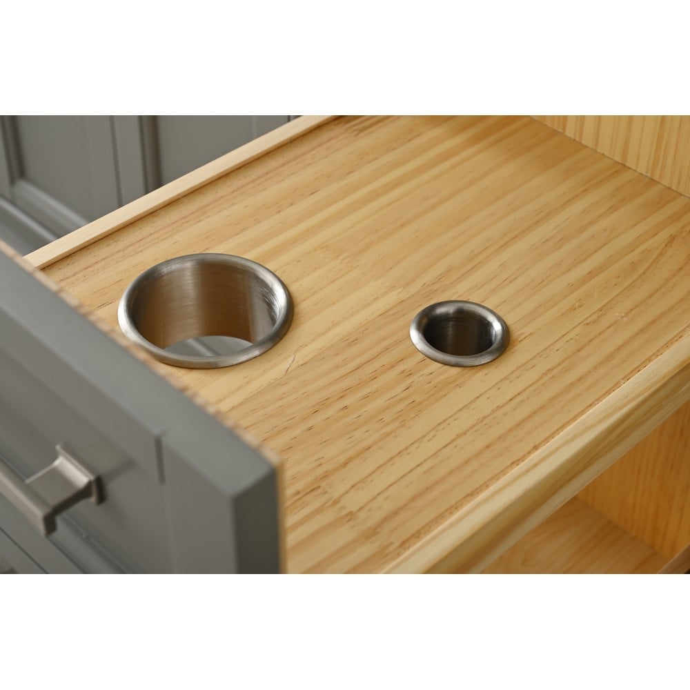 Design Element ML-84-GY Milano 84 Inch Bath Vanity in Gray with White Quartz Top