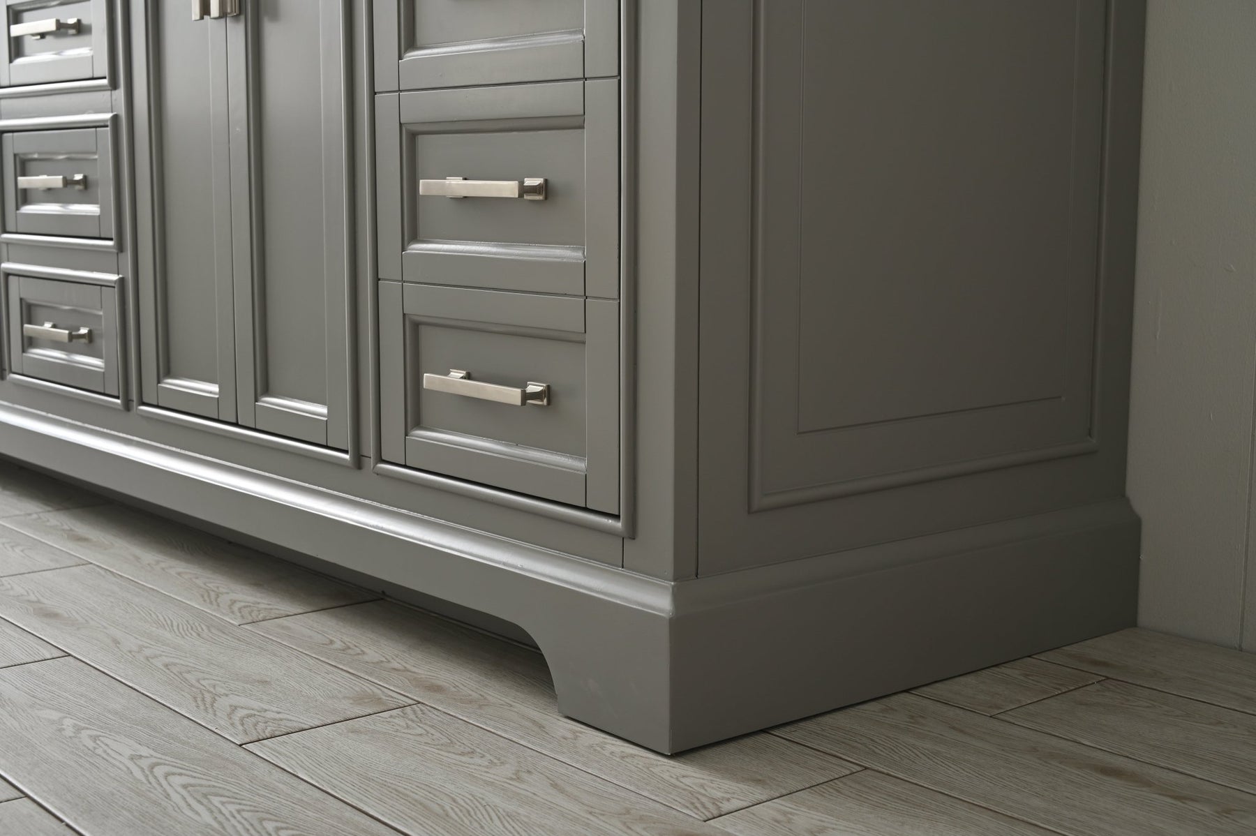 Design Element Milano 84" Double Sink Vanity with White Quartz Top