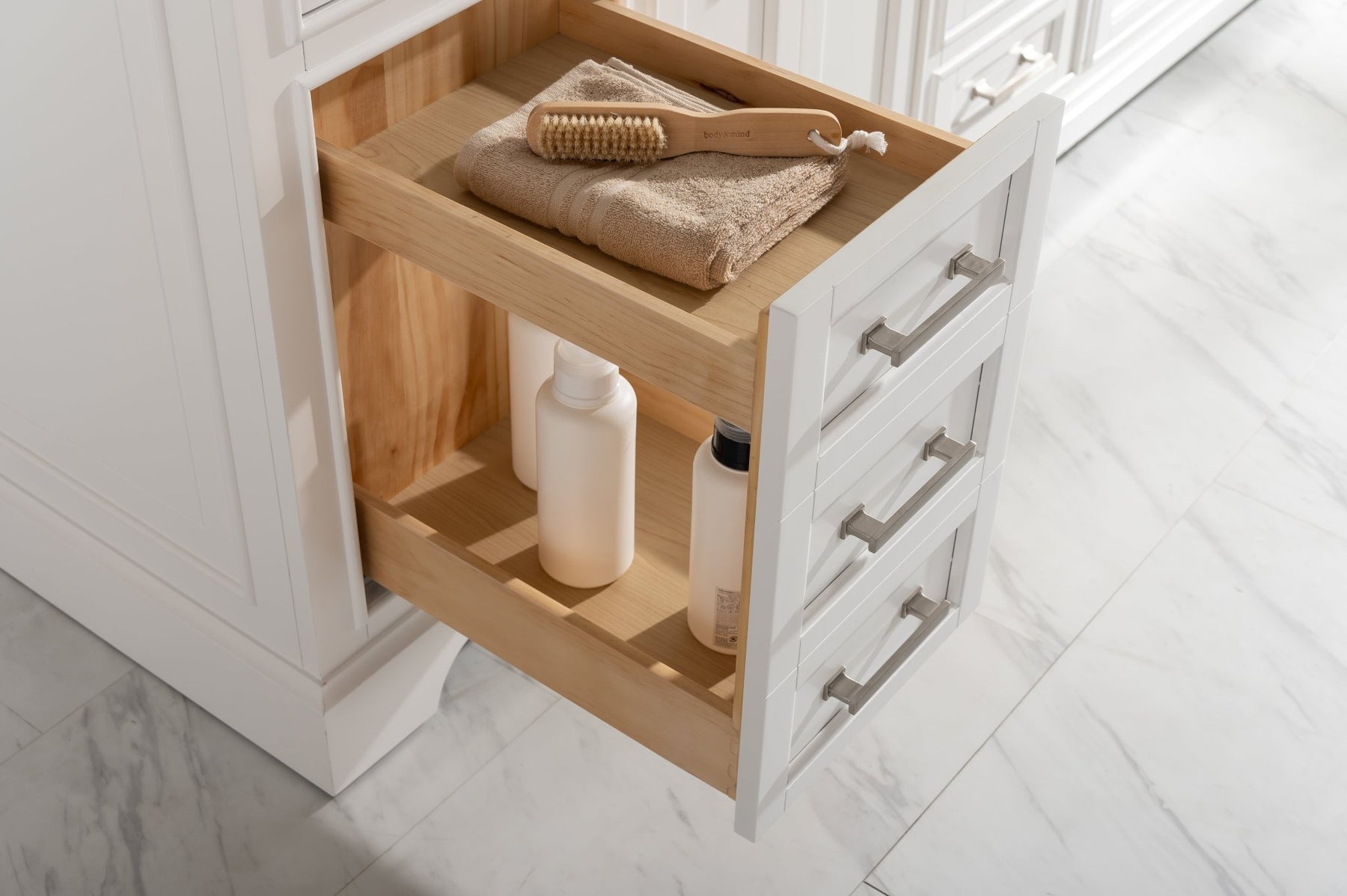Design Element Milano 84" Double Sink Vanity with White Quartz Top