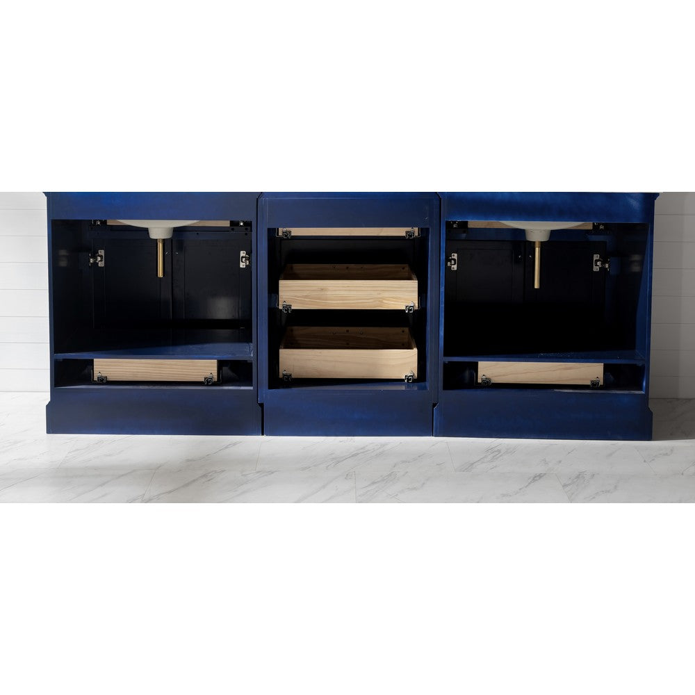 Design Element ML-96MC-BLU Milano 96 Inch Double Sink Bathroom Vanity Modular Set