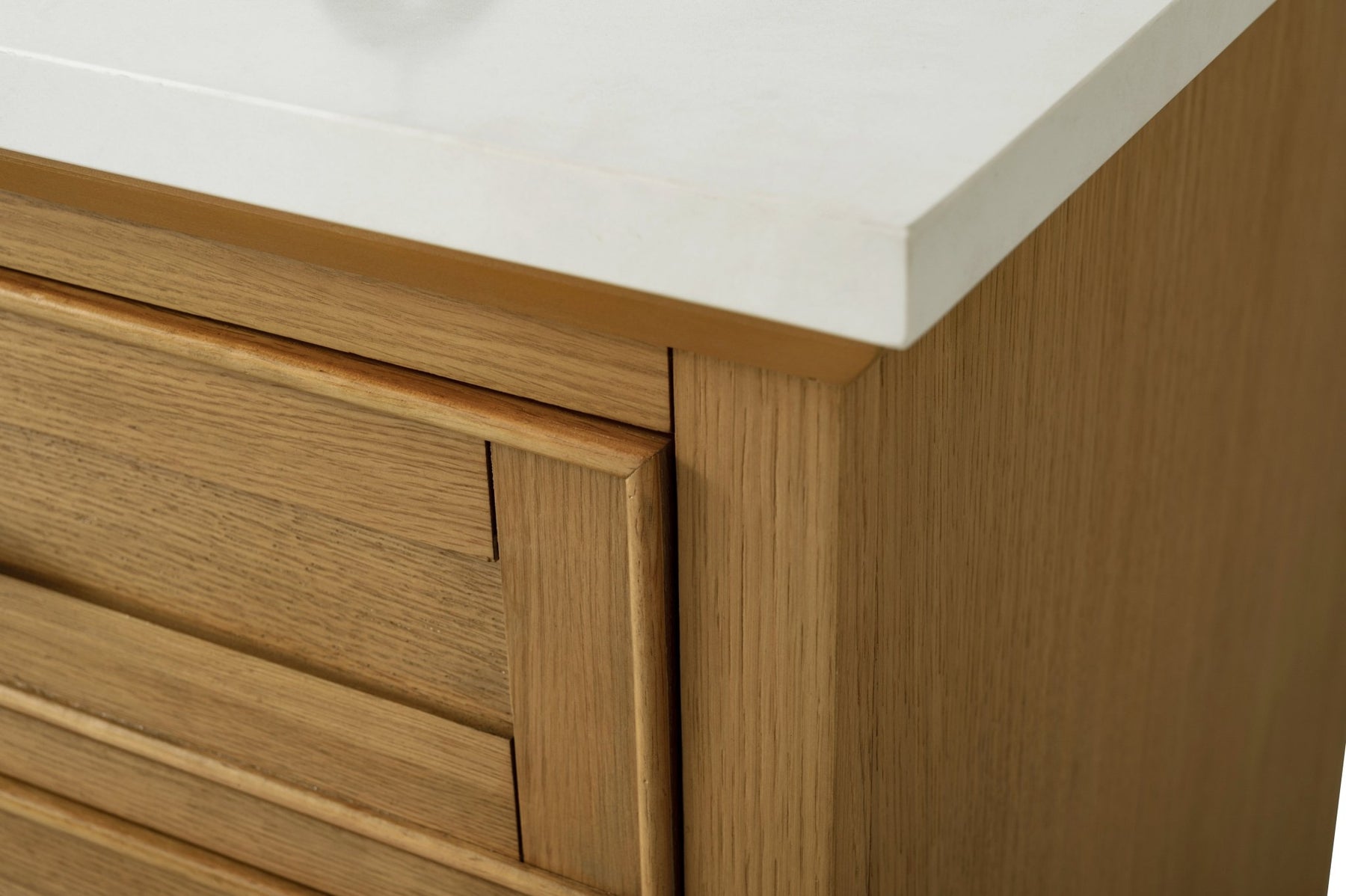 Design Element Milano 96" Modular Double Sink Vanity Set with White Quartz Top