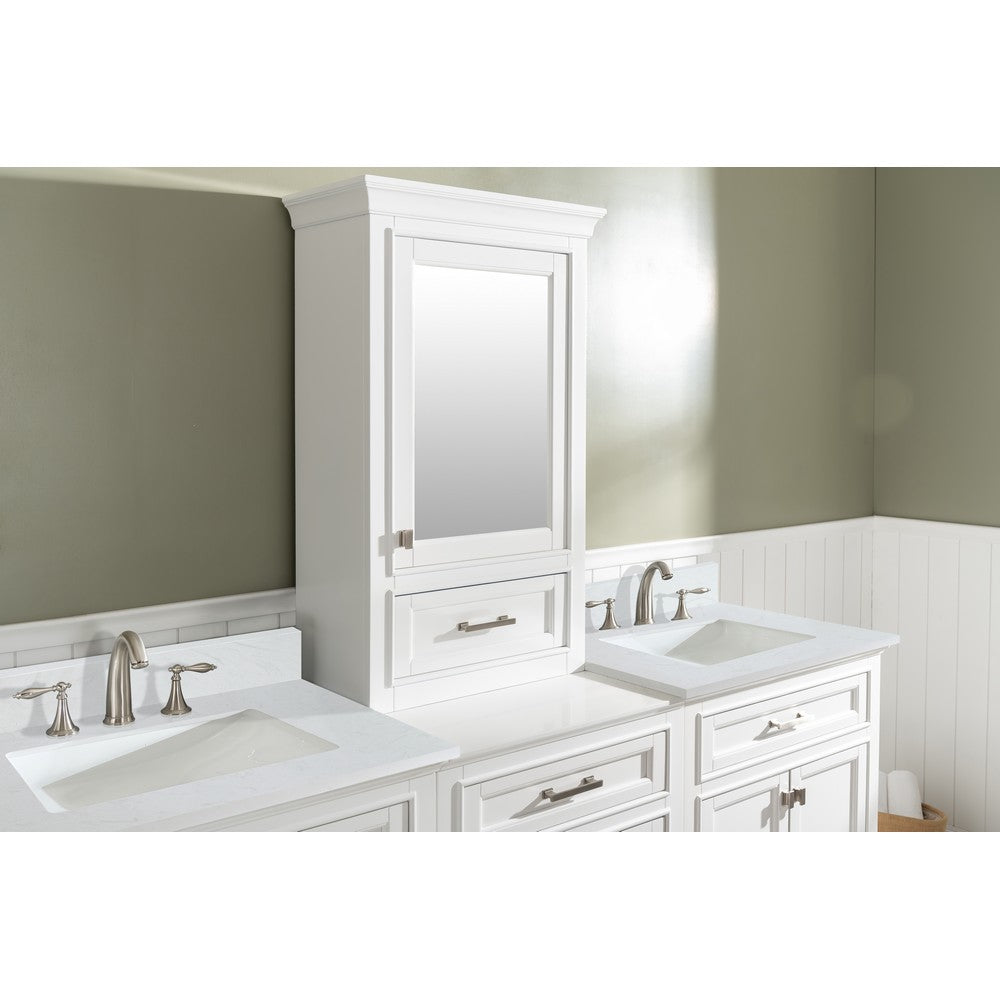 Design Element ML-96MC-WT Milano 96 Inch Double Sink Bathroom Vanity Modular Set
