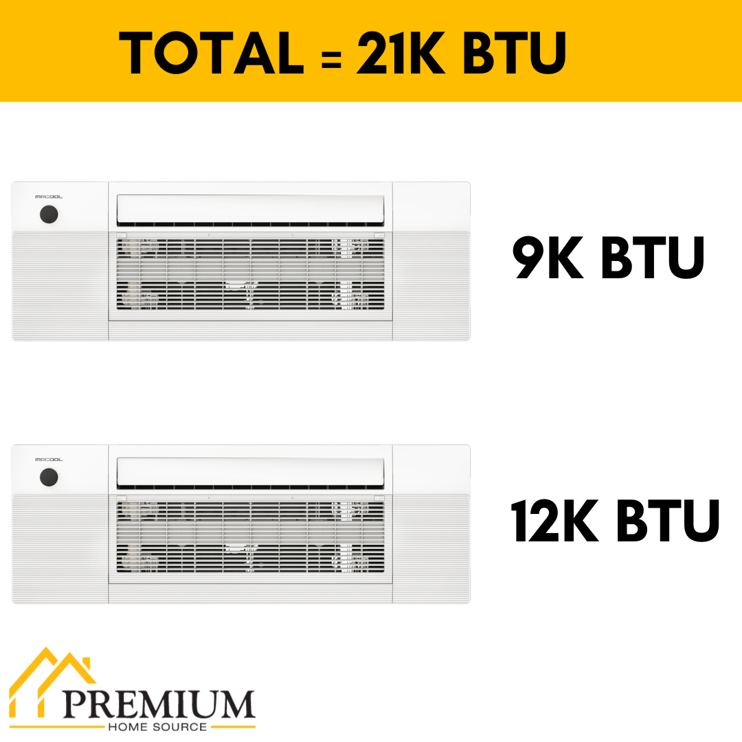 MRCOOL DIY Mini Split - 21,000 BTU 2 Zone Ductless Air Conditioner and Heat Pump, DIY-B-218HP0912