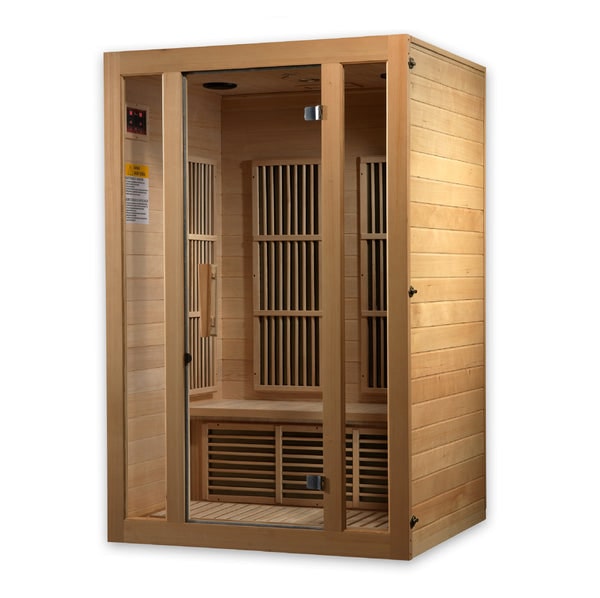 Golden Designs Maxxus "Seattle" 2-Person Near Zero EMF FAR Infrared Carbon Sauna with Canadian Hemlock | MX-J206-01-ZF