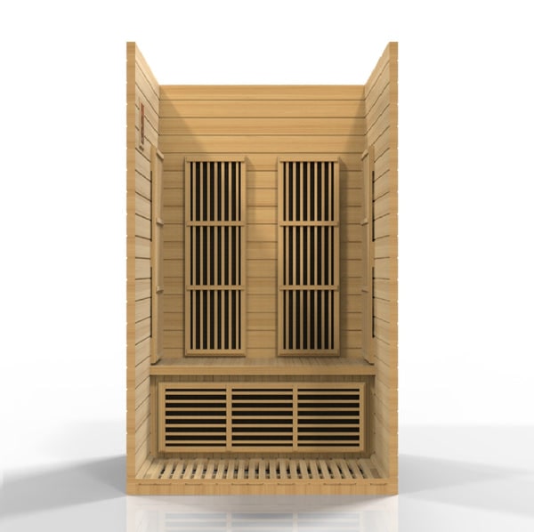 Golden Designs Maxxus "Seattle" 2-Person Near Zero EMF FAR Infrared Carbon Sauna with Canadian Hemlock | MX-J206-01-ZF