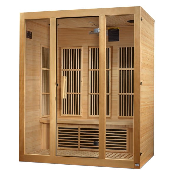 Golden Designs Maxxus Bellevue 3-Person Near Zero EMF FAR Infrared Sauna with Canadian Hemlock | MX-J306-01-ZF