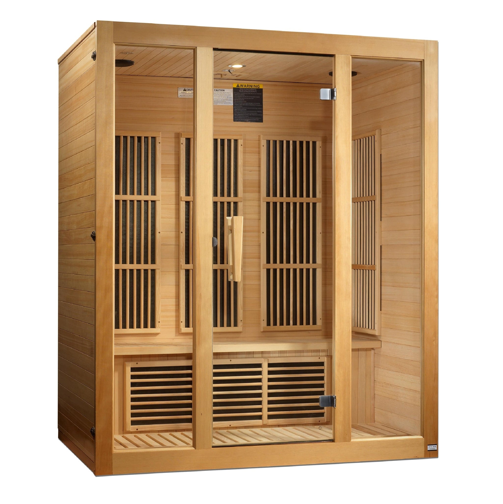 Golden Designs Maxxus Bellevue 3-Person Near Zero EMF FAR Infrared Sauna with Canadian Hemlock | MX-J306-01-ZF