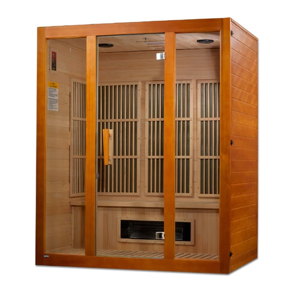 Golden Designs Maxxus Alpine Dual Tech 3-Person Low EMF FAR Infrared Sauna with Canadian Hemlock | MX-J306-02S