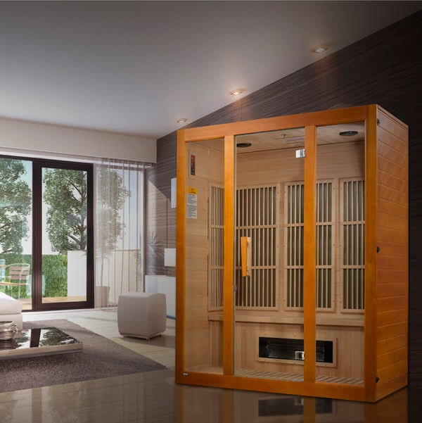 Golden Designs Maxxus Alpine Dual Tech 3-Person Low EMF FAR Infrared Sauna with Canadian Hemlock | MX-J306-02S
