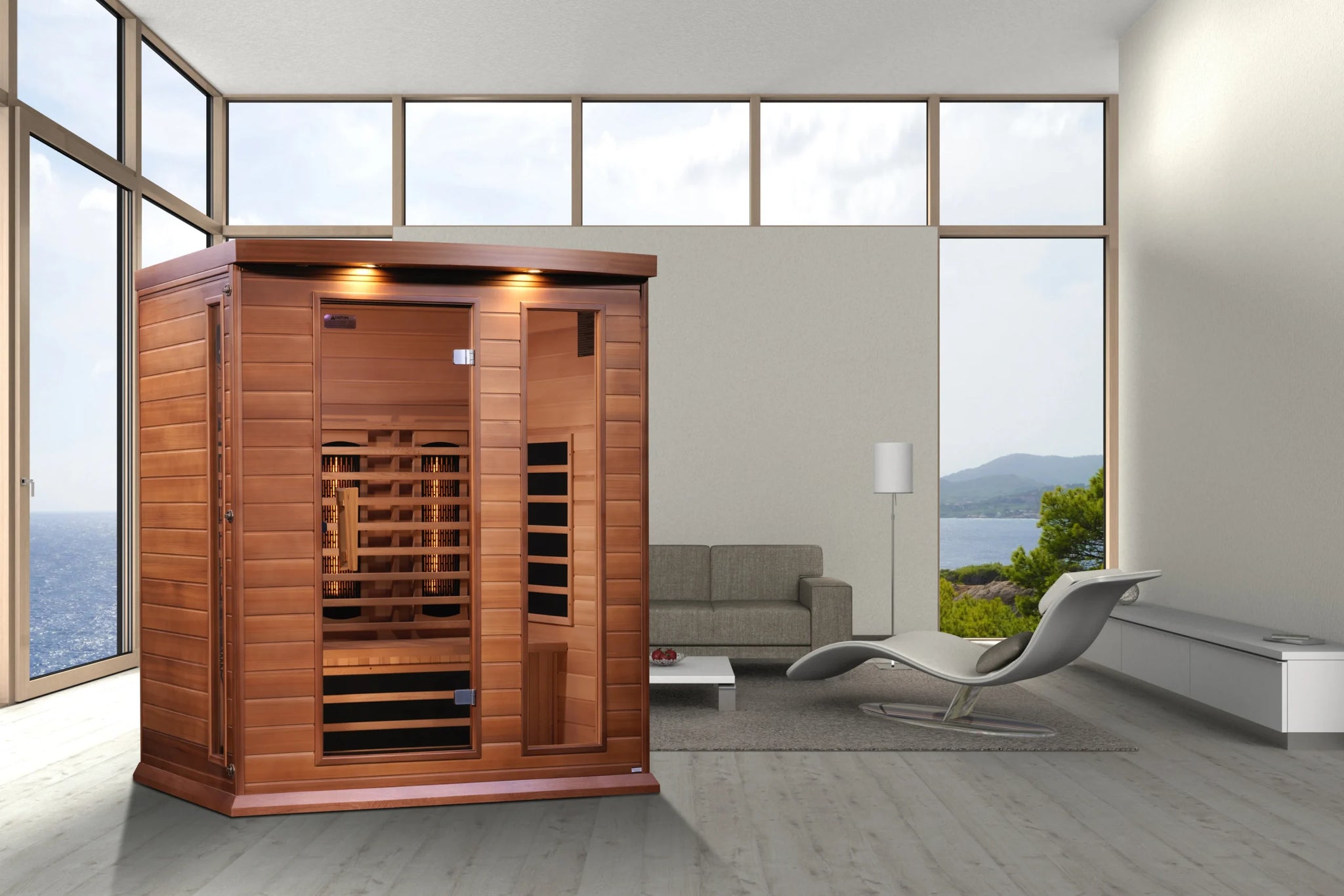 Golden Designs Maxxus 3-Person Full Spectrum Infrared Sauna in Canadian Red Cedar  MX-M306-01-FS CED