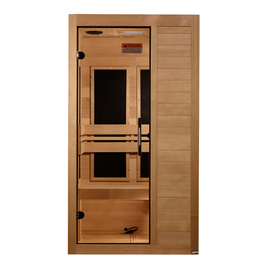 Golden Designs Veneto Elite 1-2 Person Ultra Low EMF FAR Infrared Sauna with Canadian Hemlock DYN-6115-05 Elite