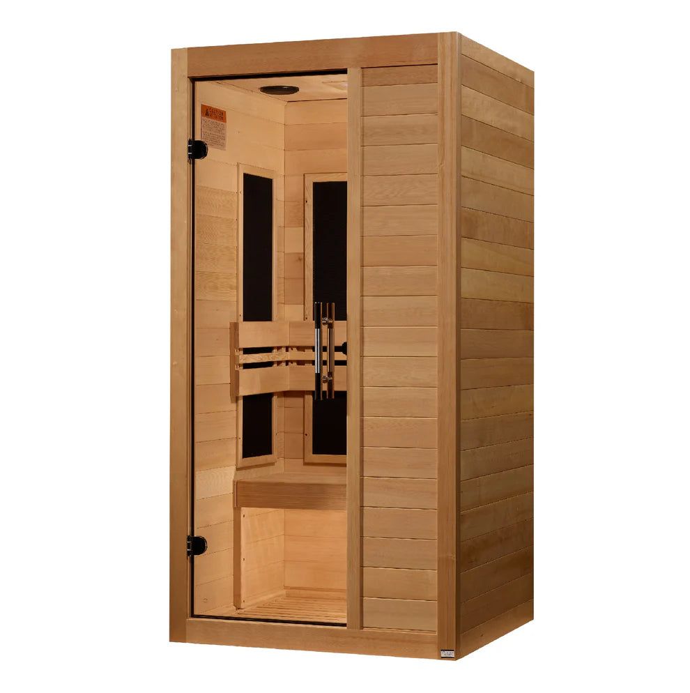 Golden Designs Maxxus S-Line 1-Person Low EMF FAR Indoor Infrared Sauna + Red Light Therapy MX-S106-01