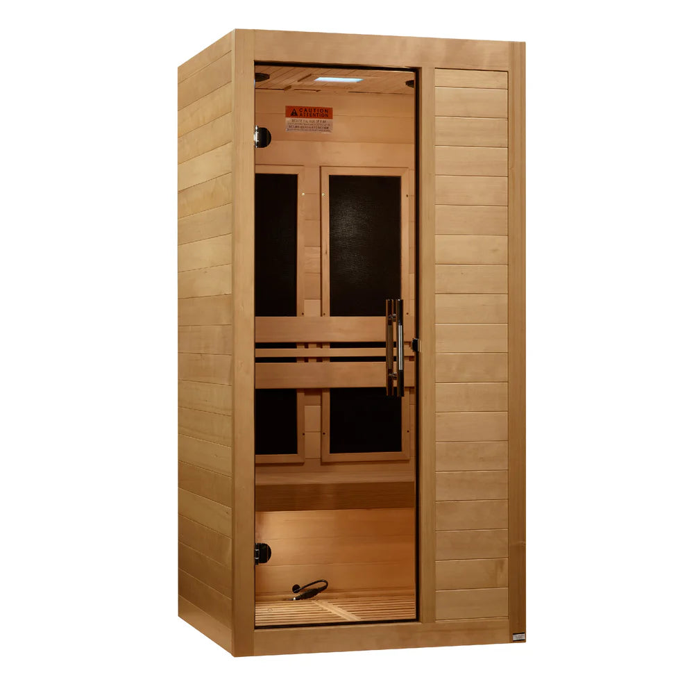 Golden Designs Maxxus S-Line 1-Person Low EMF FAR Indoor Infrared Sauna + Red Light Therapy MX-S106-01