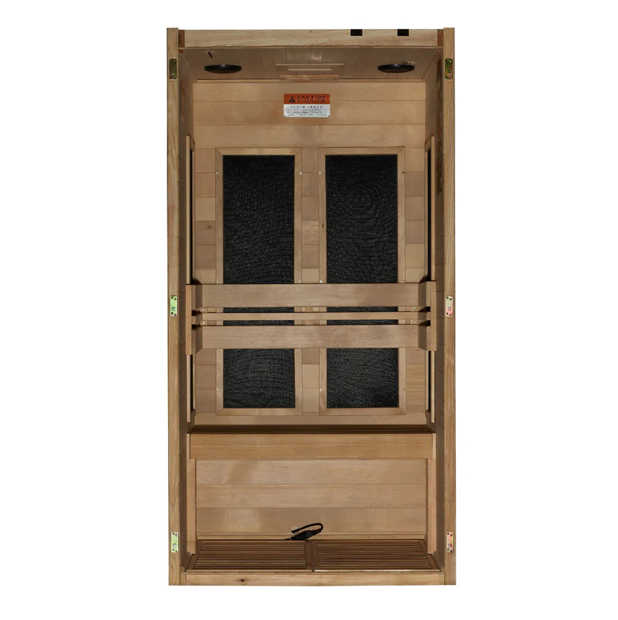 Golden Designs Veneto Elite 1-2 Person Ultra Low EMF FAR Infrared Sauna with Canadian Hemlock DYN-6115-05 Elite