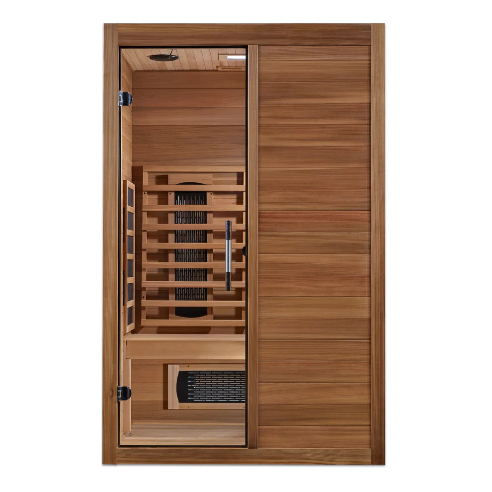 Golden Designs Maxxus S-Line 2-Person Full Spectrum Near Zero EMF FAR Indoor Infrared Sauna + Red Light Therapy MX-S206-01-FS-PC