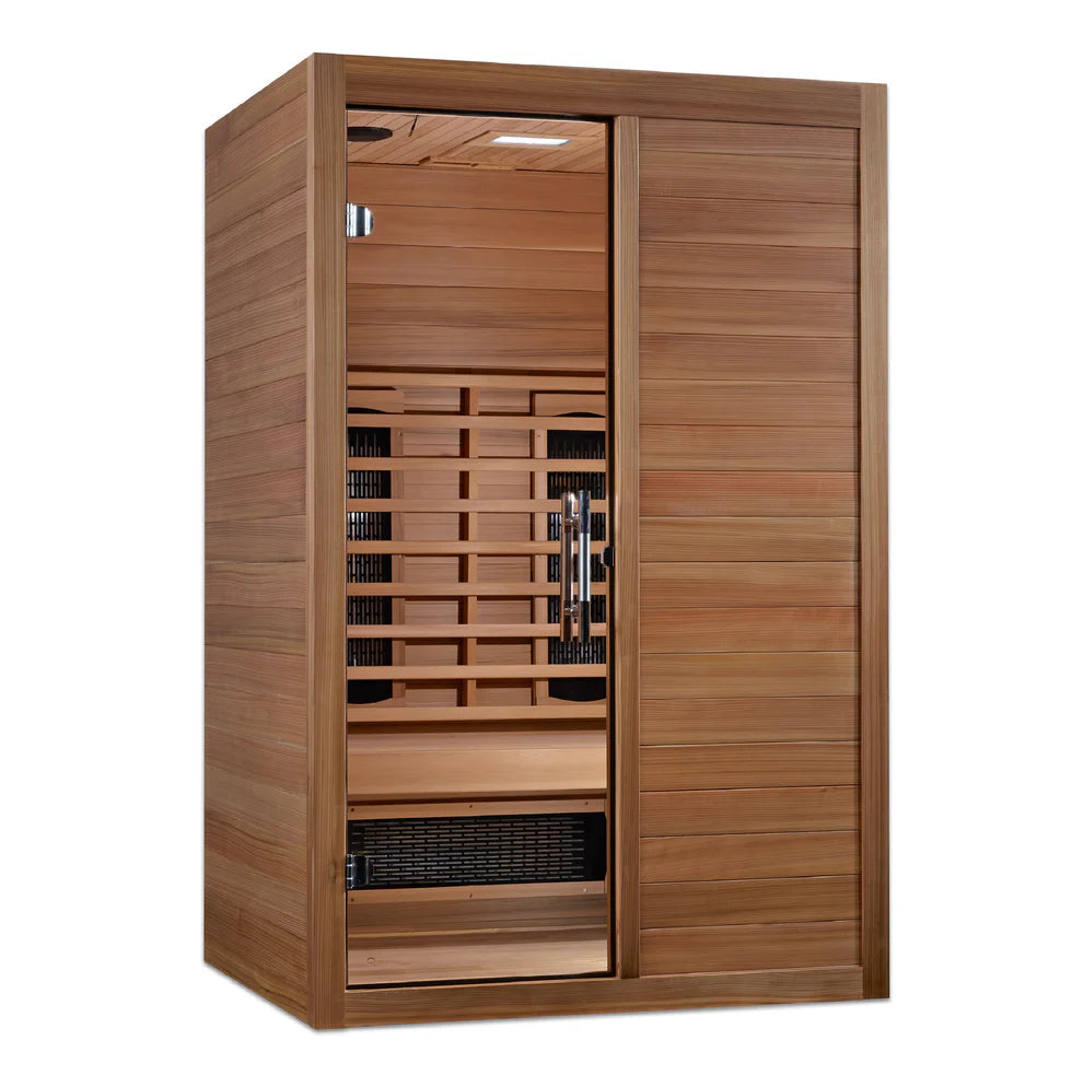 Golden Designs Maxxus S-Line 2-Person Full Spectrum Near Zero EMF FAR Indoor Infrared Sauna + Red Light Therapy MX-S206-01-FS-PC