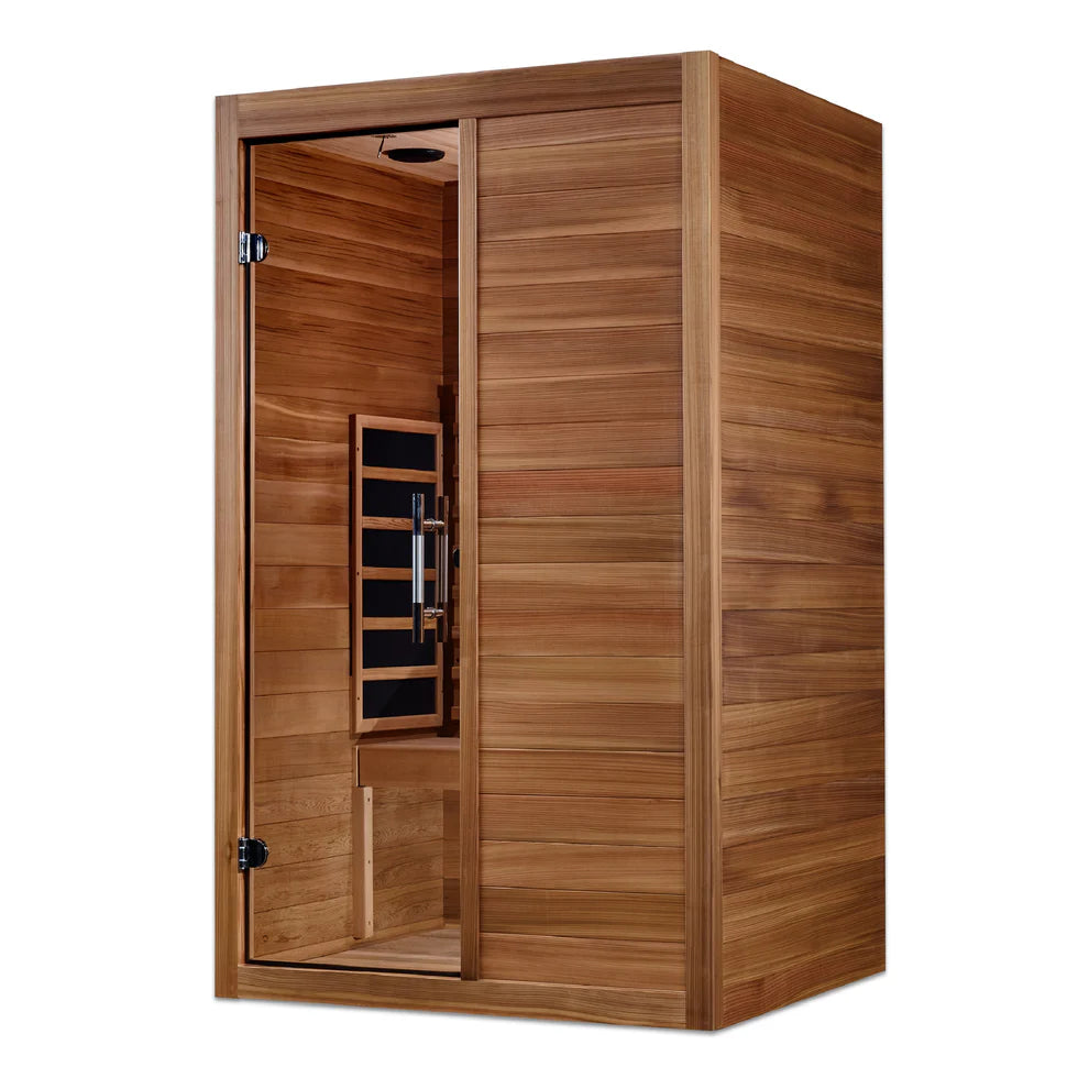 Golden Designs Maxxus S-Line 2-Person Full Spectrum Near Zero EMF FAR Indoor Infrared Sauna + Red Light Therapy MX-S206-01-FS-PC