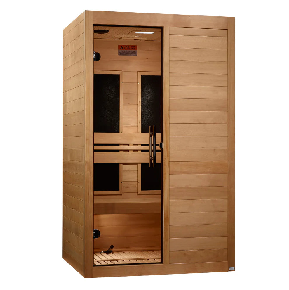 Golden Maxxus S-Line 2-Person Low EMF FAR Indoor Infrared Sauna + Red Light Therapy MX-S206-01