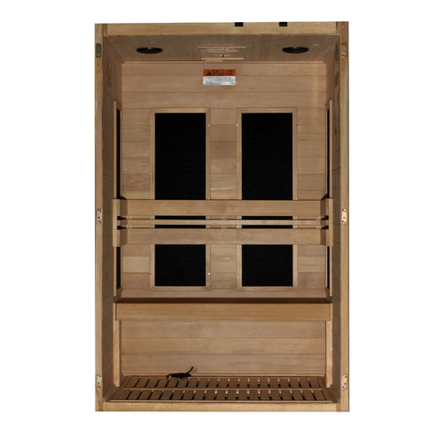 Golden Designs Maxxus S-Line 2-Person Ultra Low EMF FAR Infrared Sauna in Canadian Hemlock MX-S206-01 Elite