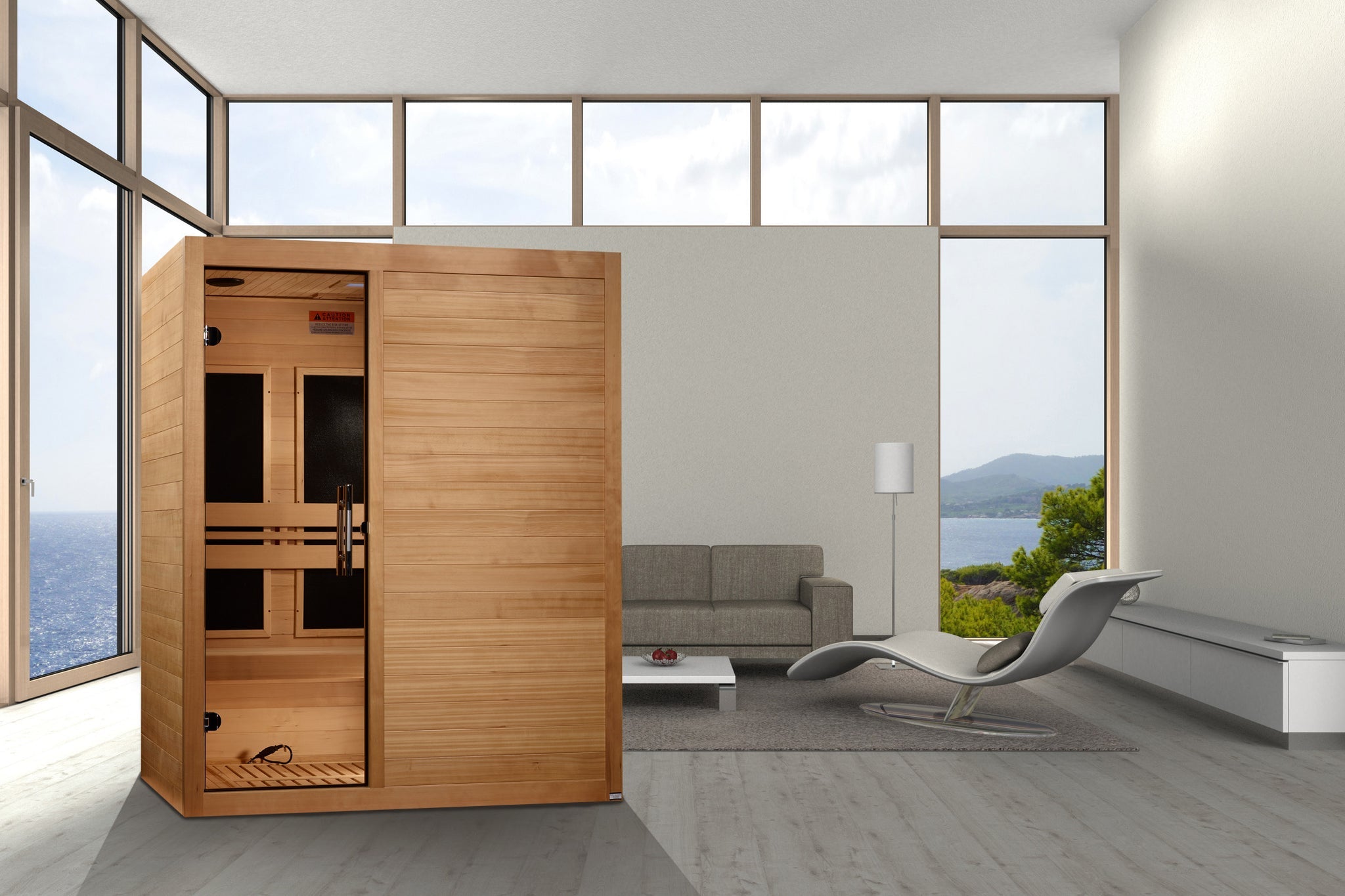 Golden Designs Maxxus S-Line 3-Person Ultra Low EMF FAR Infrared Sauna with Canadian Hemlock MX-S306-01 Elite