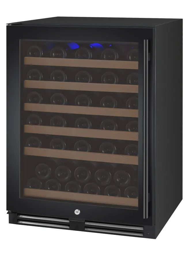 Allavino 24" Wide FlexCount II Tru-Vino 56 Bottle Single Zone Black Left Hinge Wine Refrigerator AO VSWR56-1BL20