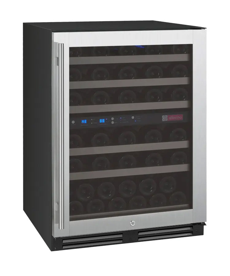 Allavino FlexCount Series 56 Bottle Dual Zone Built-In Wine Refrigerator with Stainless Steel Door - Right Hinge  AO VSWR56-2SR20
