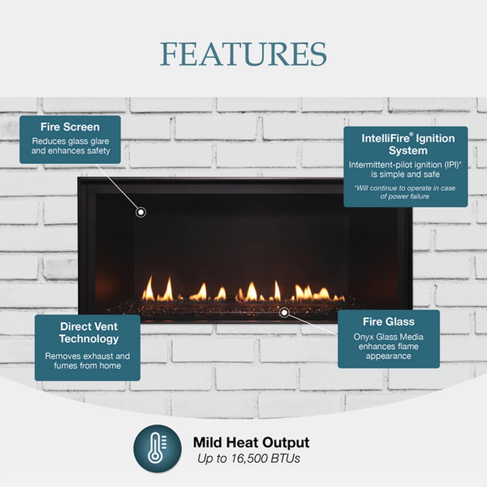 Majestic DV Linear Direct Vent Linear Gas Fireplace  DVLINEAR36