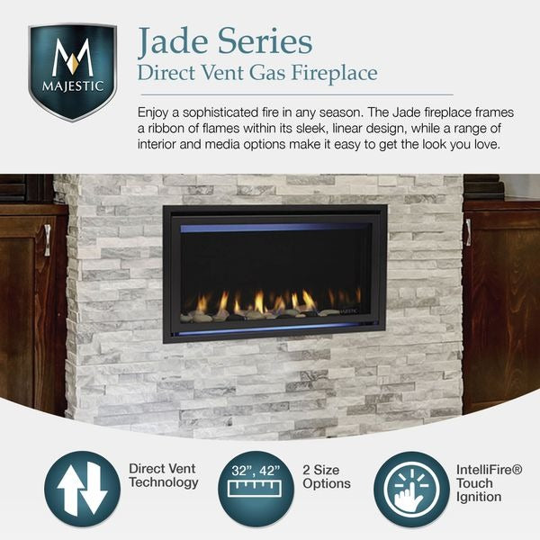 Majestic Jade Linear Direct Vent Gas Fireplace JADE32IN-B
