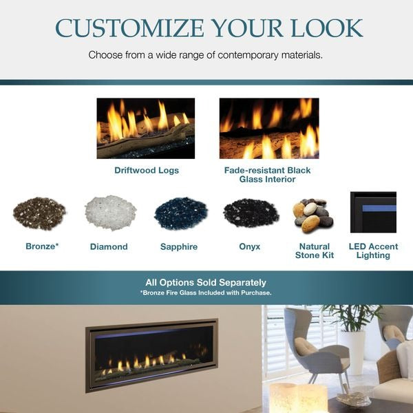 Majestic Jade Linear Direct Vent Gas Fireplace JADE32IN-B
