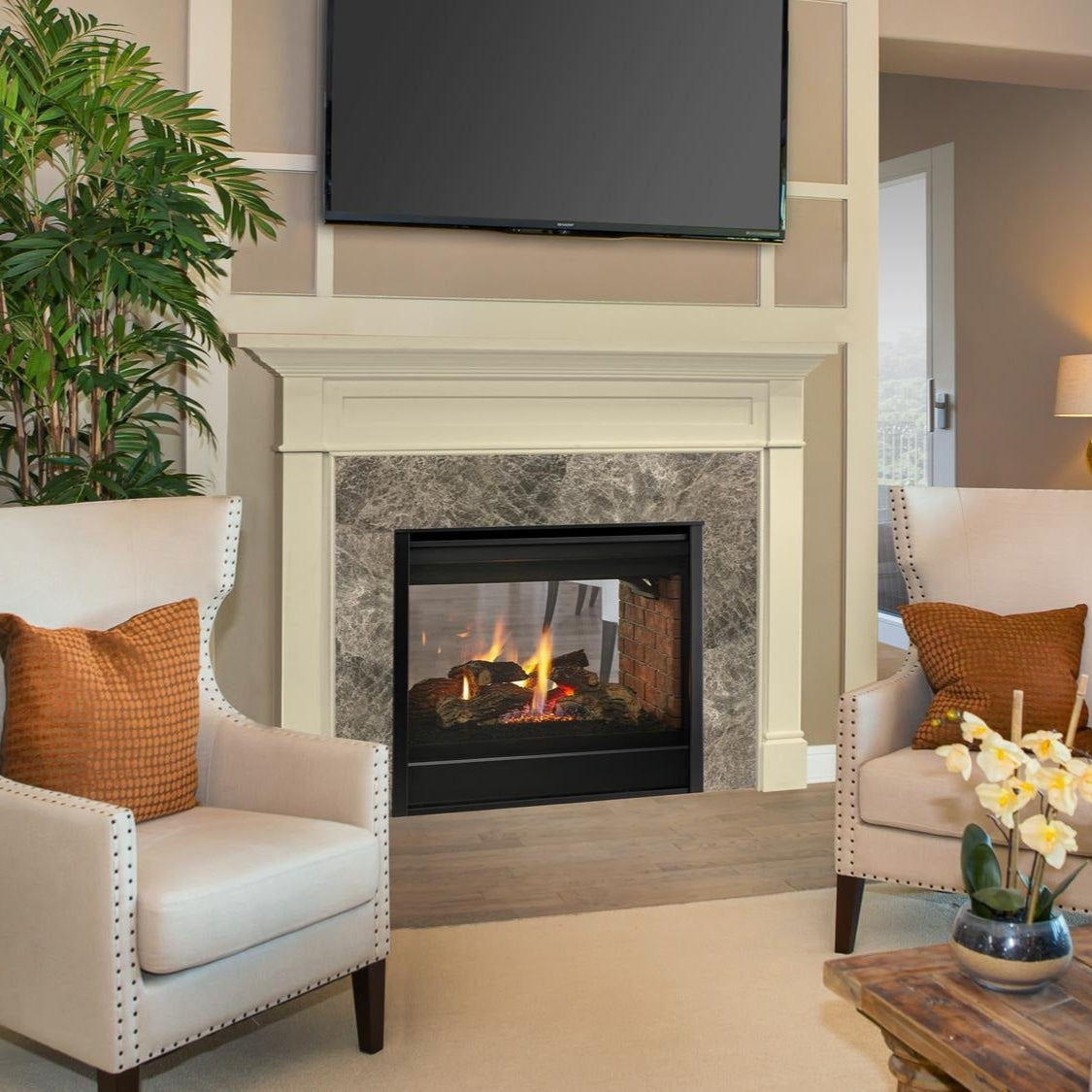 Majestic See Through 36" Direct Vent Multi Sided Gas Fireplace Traditional  ST-DV36IN