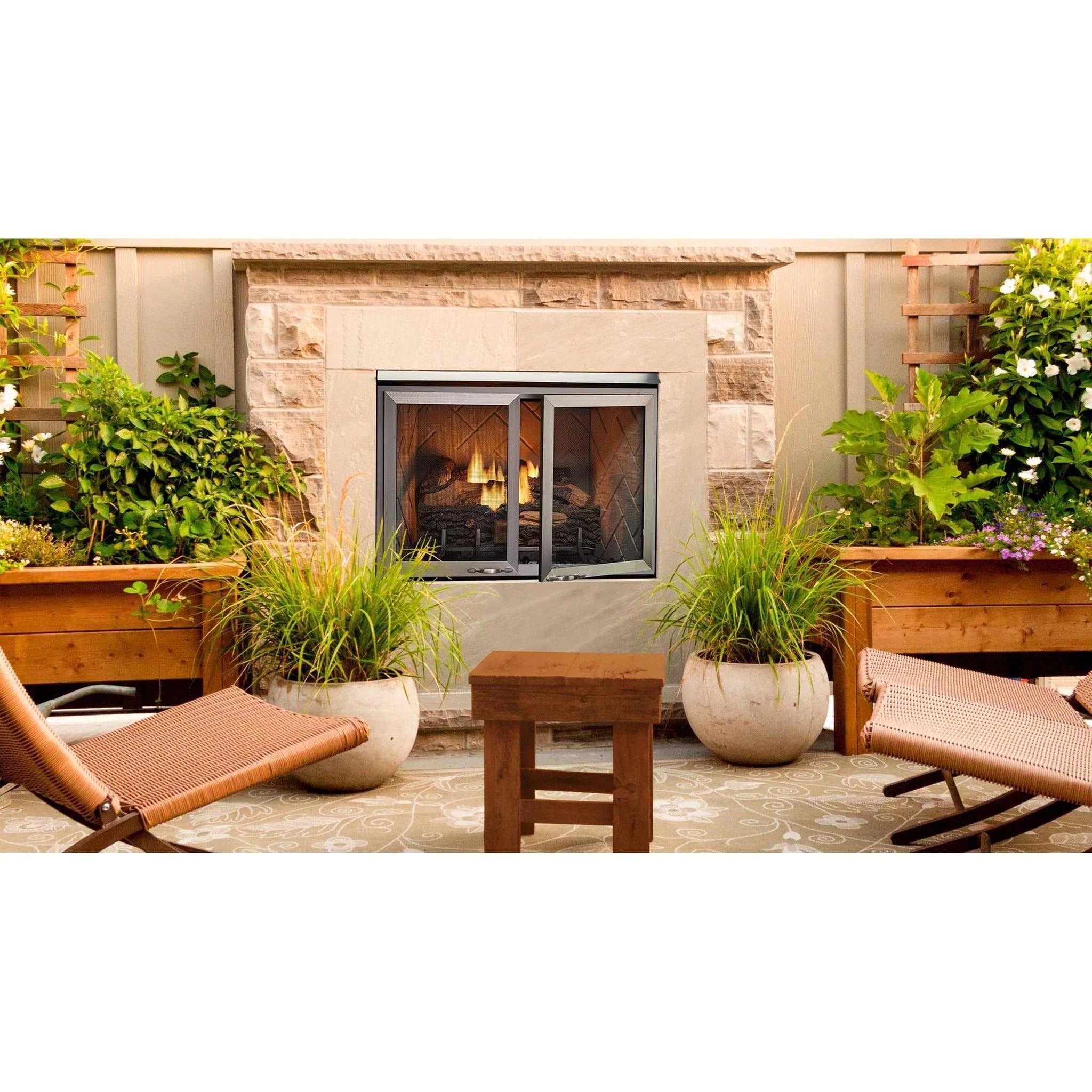 Majestic Vesper Outdoor Vent Free Gas Fireplace LUM-OD-NM