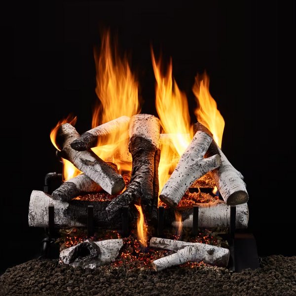 Majestic 3-Tier Grand Birch Vented Gas Log Set  3TR-IPI-R24-N, 2TR-BRCH24