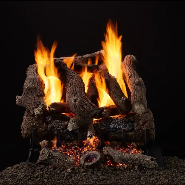 Majestic 3-Tier Heritage Oak Outdoor Vented Gas Log Set OD-3TRIPI18-N, 2TR-OAK18