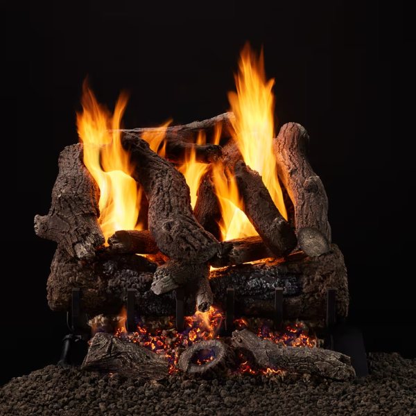 Majestic 3-Tier Heritage Oak Vented Gas Log Set 3TR-IPI-R24-N, 2TR-OAK24