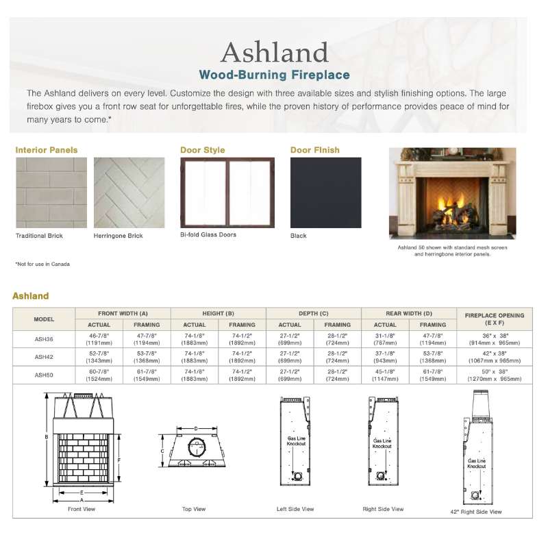Majestic Ashland Radiant Wood Burning Fireplace