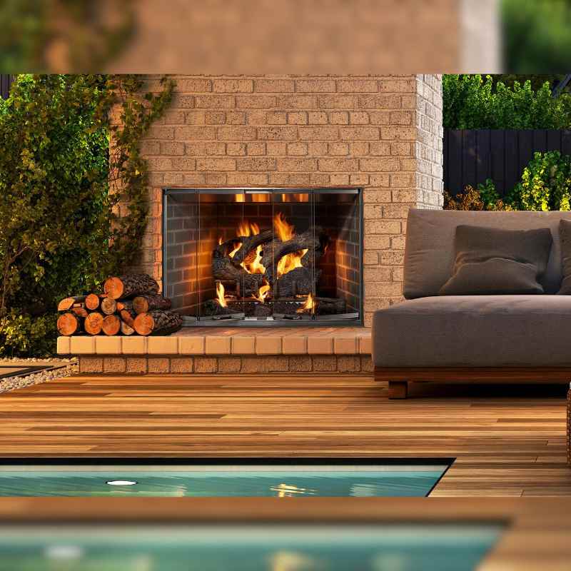 Majestic Cottagewood Outdoor Wood Burning Fireplace ODCTGWD-36