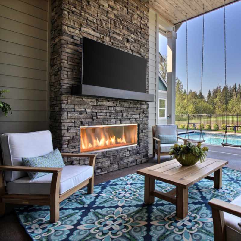 Majestic Lanai Outdoor Linear Vent Free Gas Fireplace ODLANAIG-48