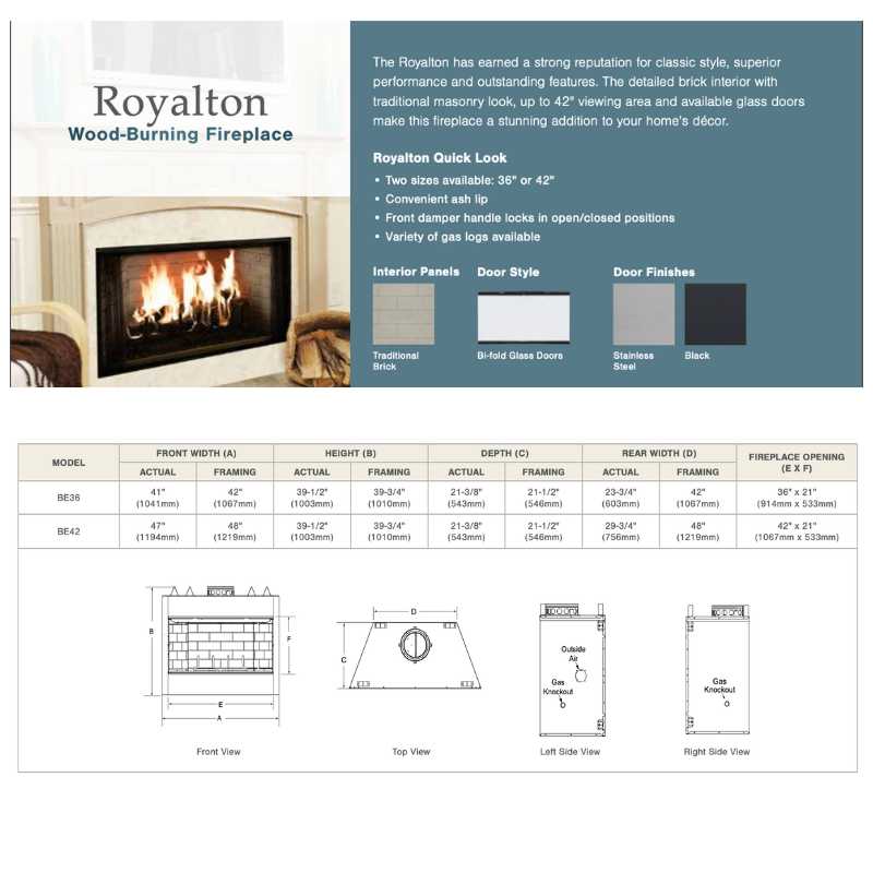 Majestic Royalton Wood Burning Fireplace BE42