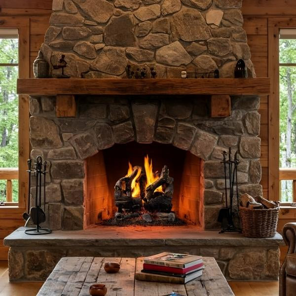 Majestic 3-Tier Grand Oaks Outdoor Vented Gas Log Set OD-3TRIPI18-N, 2TR-GO18