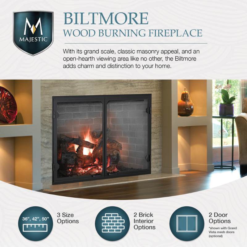Majestic Biltmore Radiant Wood Burning Fireplace SB60