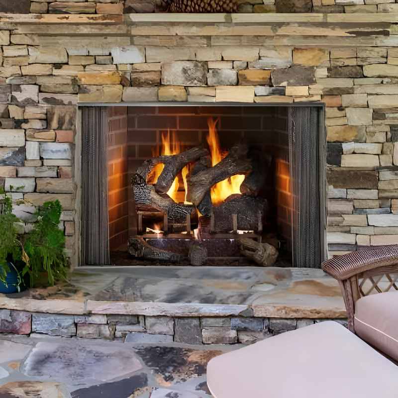 Majestic Cottagewood Outdoor Wood Burning Fireplace ODCTGWD-36