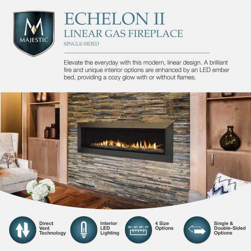 Majestic Echelon II Linear Direct Vent Gas Fireplace ECHEL36IN-C