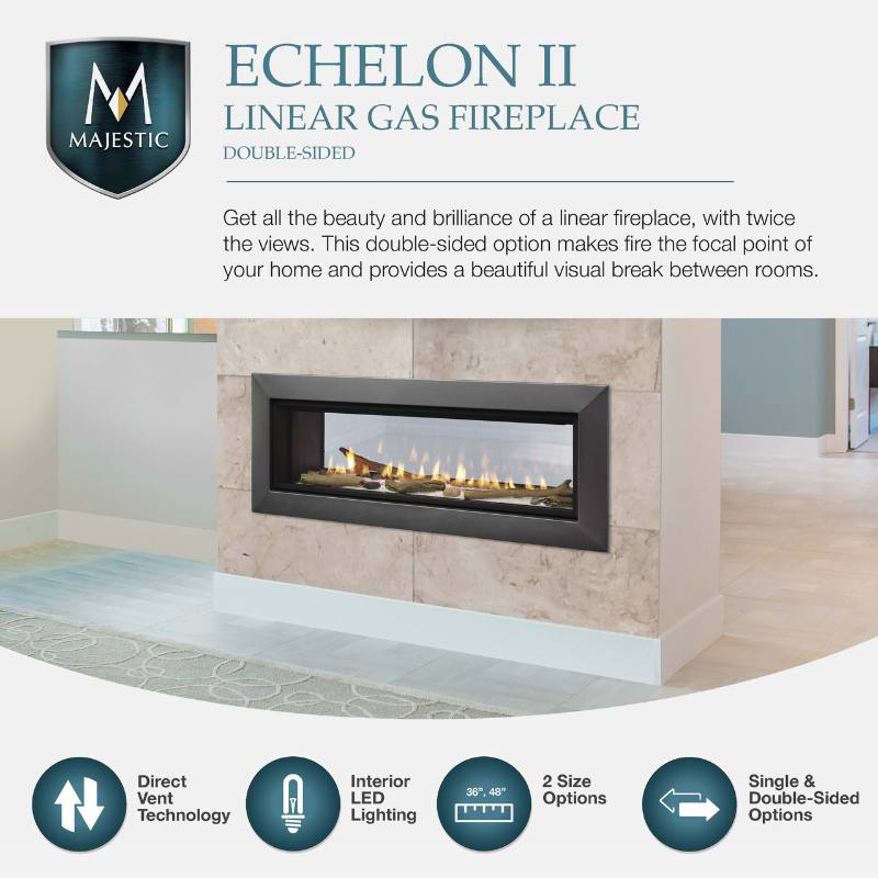 Majestic Echelon II Linear Direct Vent Gas Fireplace ECHEL36STIN-C