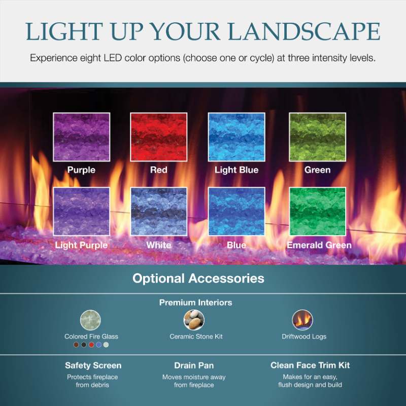 Majestic Lanai Outdoor Linear Vent Free Gas Fireplace ODLANAIG-48