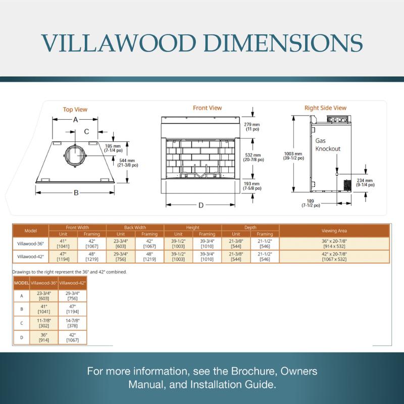 Majestic Villawood Outdoor Wood Fireplace ODVILLA-36T-B