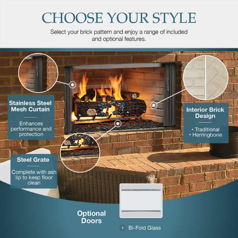 Majestic Villawood Outdoor Wood Fireplace ODVILLA-36T-B