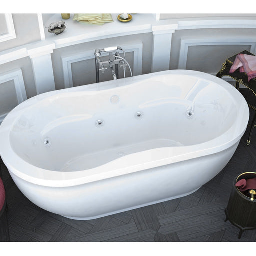 Atlantis Whirlpools Embrace 34 x 71 Oval Freestanding Whirlpool Jetted Bathtub in White 3471AW