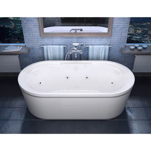 Atlantis Whirlpools Royale 34 x 67 Oval Freestanding Air & Whirlpool Water Jetted Bathtub in White 3467RD